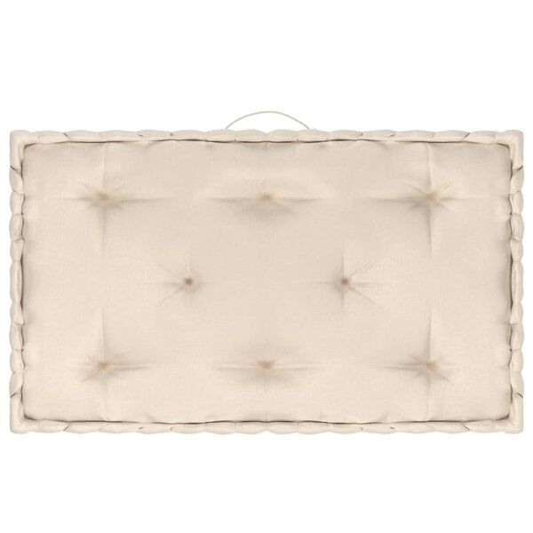 vidaXL Cuscini per Pallet e Pavimento 7 pz Beige in Cotone