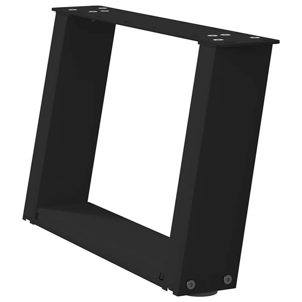 vidaXL Gambe per Tavolino da Caff&egrave; a Forma di U 2 pz Nere 40x(30-31) cm Acciaio