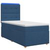 vidaXL Letto box spring con materasso Blu 100 x 200 cm Tessuto