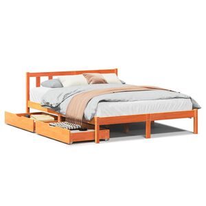 vidaXL Letto senza Materasso Marrone Cera 160x200 cm in Legno di Pino