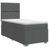 vidaXL Letto box spring con materasso Grigio Scuro Singolo Tessuto