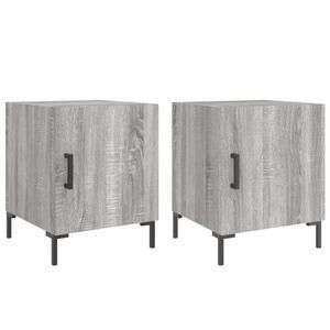 vidaXL Comodini 2 pz Grigio Sonoma 40x40x50 cm in Legno Multistrato