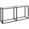 vidaXL Tavolo Consolle Bianco Marmo 160x35x75,5 cm in Vetro Temperato