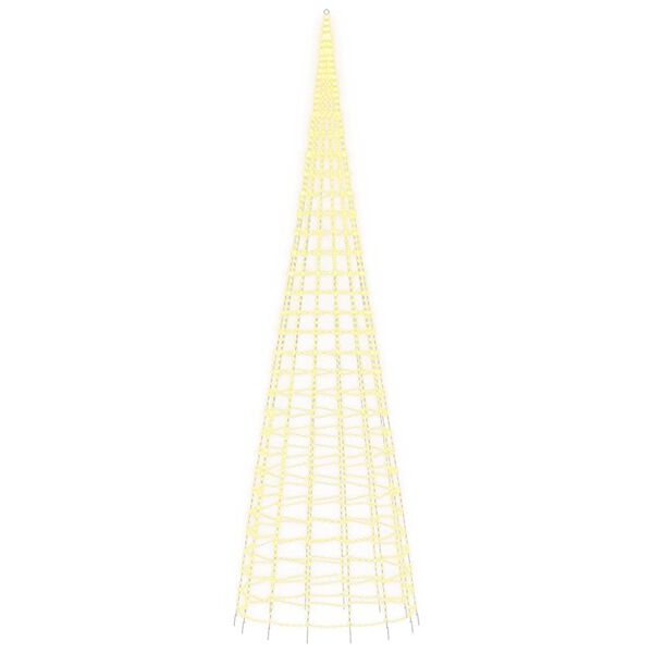 vidaXL Albero di Natale a LED su Pennone 3000 LED Bianco Caldo 800 cm