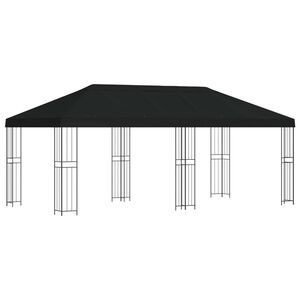 vidaXL Gazebo da giardino 6 x 3 m Nero Poliestere e Acciaio 190 gsm