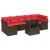 vidaXL Set Divano da Giardino 8 pz Marrone polyrattan