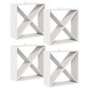 vidaXL Portabottiglie 4 pcs Bianco 62 x 25 x 62 cm Pino massello