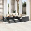 vidaXL Set Divano da Giardino 14 pcs Nero e Crema 110 x 55 x 71 cm