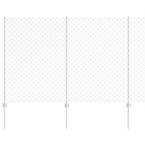 vidaXL Recinzione a maglie con palo 10 x 1,6 m Acciaio zincato Argento