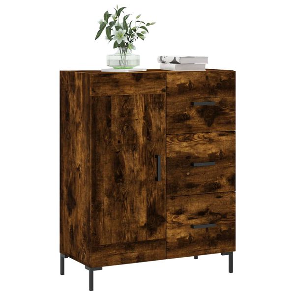 vidaXL Credenza Rovere Fumo 69,5x34x90 cm in Legno Multistrato