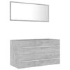 vidaXL Set Mobili da Bagno 2 pz Grigio Cemento in Legno Multistrato