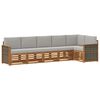 vidaXL Set di divani da esterno 5 pz Naturale e Grigio Chiaro