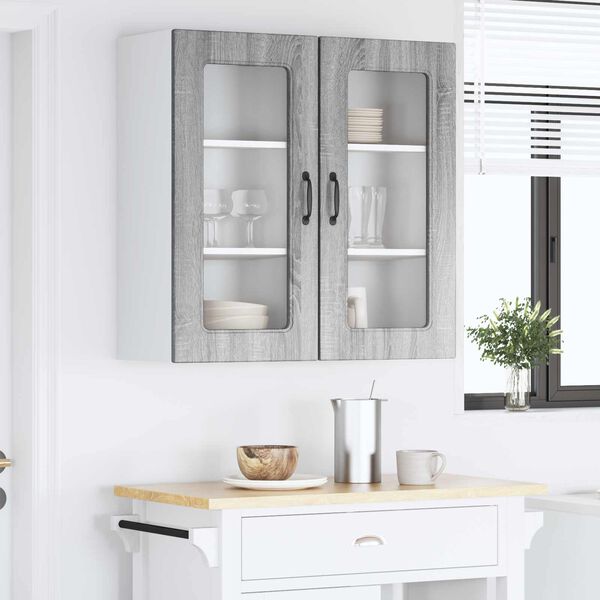 vidaXL Mobile da cucina Kalmar 2 pcs Grigio Sonoma 40 x 31 x 80 cm