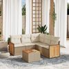 vidaXL Set Divano da Giardino 6 pz con Cuscini Beige in Polyrattan