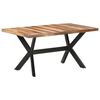 vidaXL Tavolo da Pranzo 160x80x75 cm Legno Massello con Finitura Ambra