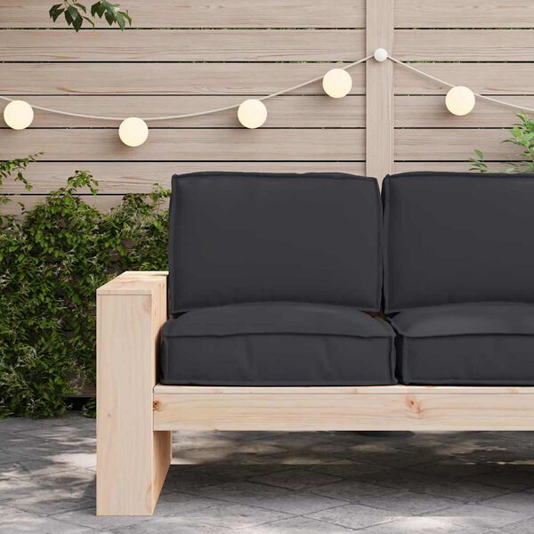 vidaXL Set di Cuscini per Pallet 2 pcs Nero Tessuto Oxford