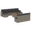 vidaXL Set Divani da Giardino 11 pz con Cuscini in Polyrattan Grigio