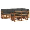 vidaXL Set divano sezionale con cuscino 7 pcs Naturale e Antracite