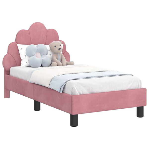 vidaXL Struttura letto per bambini con testata Rosa 70 x 140 cm