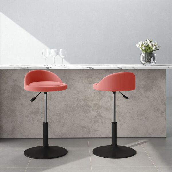 vidaXL Sedie da Pranzo Girevoli 2 pz Rosa in Velluto