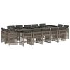 vidaXL Set da Pranzo da Giardino 15 pz con Cuscini Grigio Polyrattan