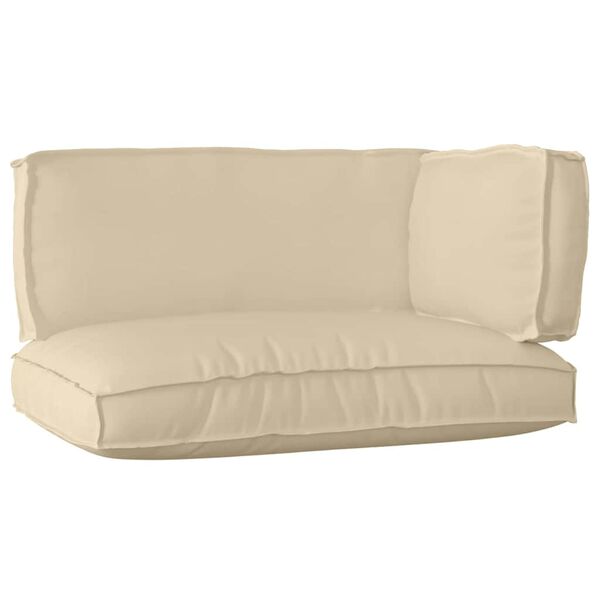 vidaXL Set di Cuscini per Pallet 3 pcs Beige Tessuto Oxford
