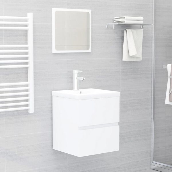 vidaXL Mobile Lavabo Bianco 41x38,5x45 cm in Legno Multistrato