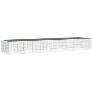 vidaXL Conigliera con 4 Pannelli 433x109x54 cm Ferro Zincato