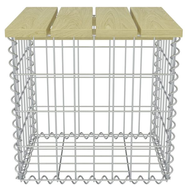 vidaXL Sgabello da Giardino 40x40x45cm Acciaio Zincato e Legno di Pino