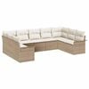 vidaXL Set Divano da Giardino con cuscino Beige polyrattan