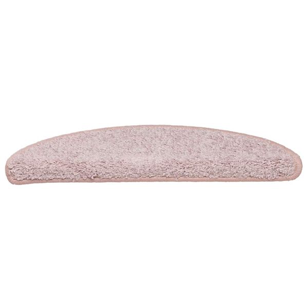 vidaXL Tappetini per scale 30 pz 56x17x3 cm rosa chiaro semicircolari