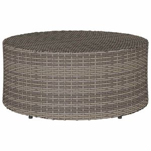 vidaXL Tavolino da caff&egrave; da esterno Grigio &Oslash; 68 x 30 cm polyrattan