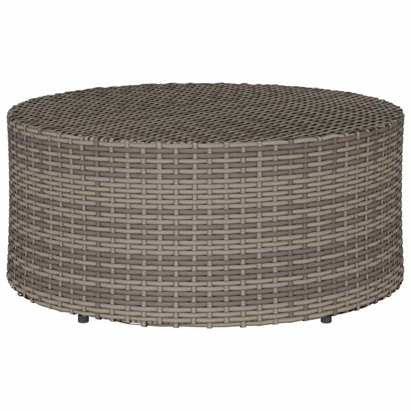 vidaXL Tavolino da caff&egrave; da esterno Grigio &Oslash; 68 x 30 cm polyrattan