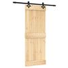 vidaXL Porta scorrevole Naturale e Nero 80 x 210 cm