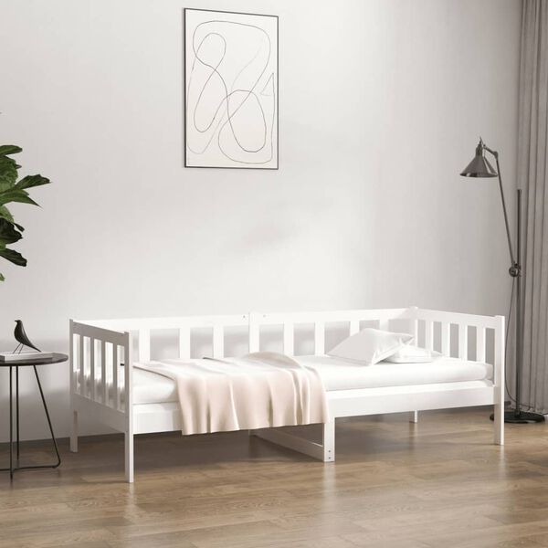 vidaXL Dormeuse senza Materasso Bianca 90x190 cm Legno Massello Pino
