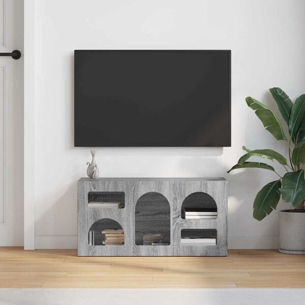 vidaXL Mobile TV Grigio Sonoma 80 x 35 x 40 cm Legno multistrato