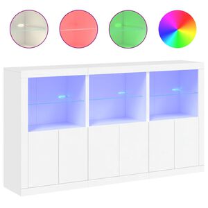 vidaXL Credenza con Luci LED Bianca 181,5x37x100 cm