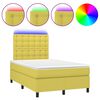 vidaXL Letto a Molle con Materasso e LED Verde 120x200cm in Tessuto
