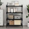 vidaXL Scaffale 4 pcs Nero 80 x 40 x 1,5 cm Legno multistrato
