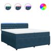 vidaXL Giroletto a Molle con Materasso Blu 200x200 cm in Velluto