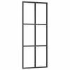vidaXL Porta Scorrevole in Vetro ESG e Alluminio 76x205 cm Nera