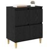 vidaXL Credenza Rovere Nero 60 x 35 x 70 cm Legno multistrato