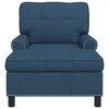 vidaXL Chaise Lounge con cuscino Blu 91 x 157 x 91 cm Tessuto