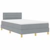 vidaXL Letto a molle con materasso Grigio chiaro 120 x 200 cm Tessuto