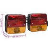 vidaXL Luci Rimorchio 2 pz Rosso 10,5x5x9,5 cm 12V Lampadina Classica