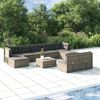 vidaXL Set Divani da Giardino 9 pz con Cuscini in Polyrattan Grigio