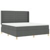 vidaXL Letto a molle con materasso Grigio scuro 180 x 200 cm Tessuto