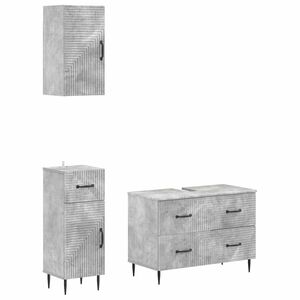 vidaXL Set di armadietti da bagno in 3 pezzi HAARLEM Grigio Cemento