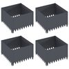 vidaXL Bordura per Prato 4 pcs 60 x 60 x 35 cm Acciaio Antracite