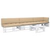 vidaXL Set Divani in Pallet con Cuscini 4 pz in Pino Impregnato Bianco